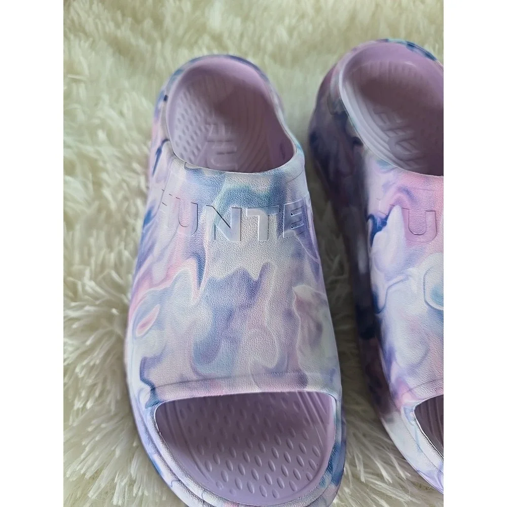 Hunter Haddie 2 Lightweight Womens Slip In Purple Slides ‎ Very Comfortable Sz 6